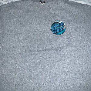 XL gray and teal graphic t-shirt from Santa Cruz.